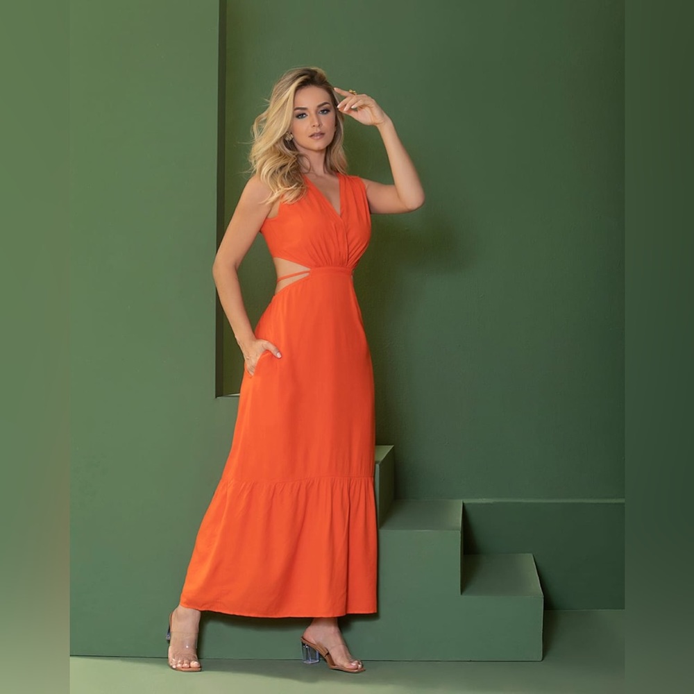 Orange maxi dress